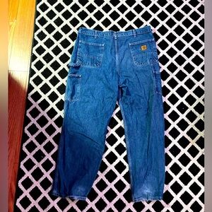 VTG Carhartt Carpenters Blue Jeans 40x30
